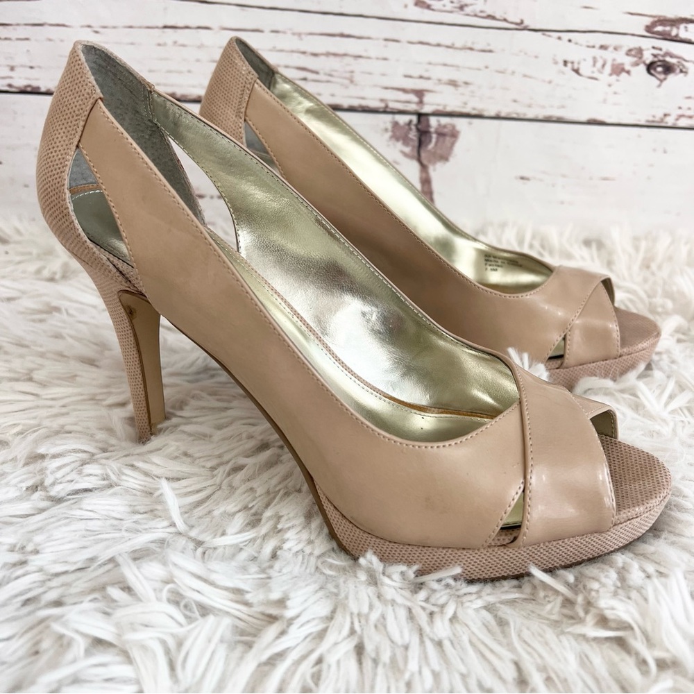 Alfani Women's Nude Peep-Toe Heels Size 7.5